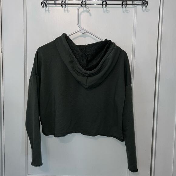 Aerie pullover relaxed fit cropped drawstring hoodie green size S - Picture 5 of 5